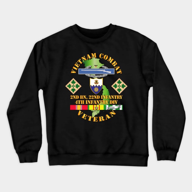 Vietnam Combat Infantry Veteran w 2nd Bn 22nd Inf - 4th ID SSI Crewneck Sweatshirt by twix123844